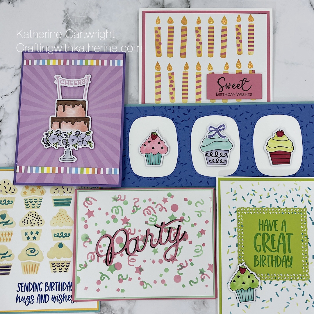 You are currently viewing 6 Birthday Cards 1 Kit | Diamond Press Make A Wish Stamp Stencil and Die Set